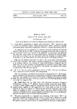 Trade Mark-Application to register mark with letters " EPC