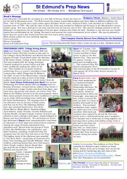 St Edmund`s Prep News