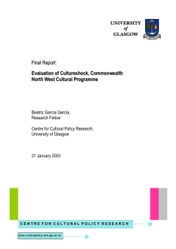 Evaluation of Cultureshock, Commonwealth North West Cultural