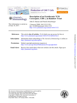 , in Rainbow Trout &alpha; Coreceptor, CD8 Description of an Ectothermic