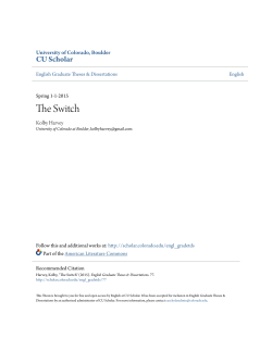 The Switch - CU Scholar - University of Colorado Boulder