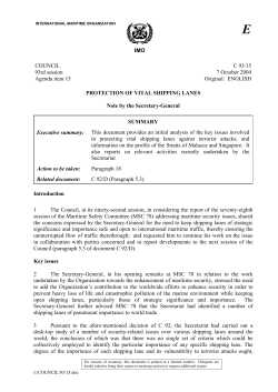 ENGLISH PROTECTION OF VITAL SHIPPING LANES Note by th