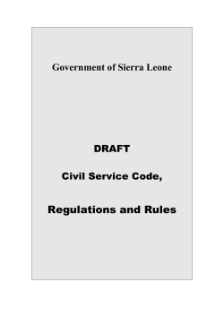 Sierra Leone Civil Service Code - United Nations Information Centres
