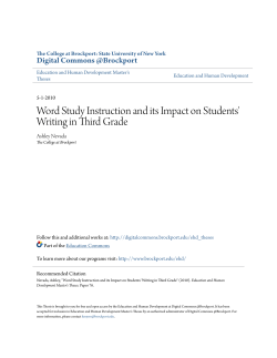 Word Study Instruction and its Impact on Students