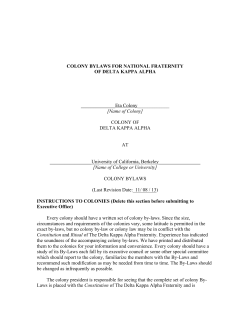 Name of Colony - CalLink - University of California, Berkeley