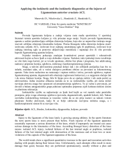 Applying the isokinetic and the isokinetic diagnostics at the injures of