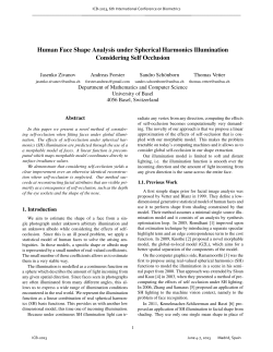 Human Face Shape Analysis under Spherical Harmonics