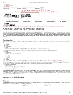 Chemical Change vs. Physical Change - Chemwiki