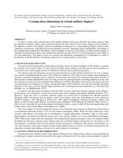 Creating three dimensions in virtual auditory displays