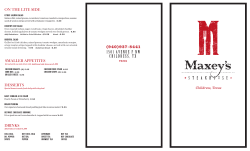 Take Out Menu - Maxey`s Steakhouse