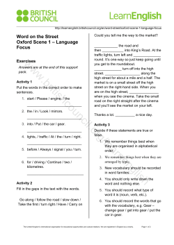 LearnEnglish Word on the Street Support Pack