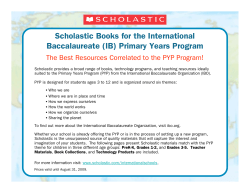 Scholastic Books for the International Baccalaureate (IB) Primary