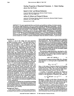 29. "Scaling Properties of Branched Polyesters. 2. Static Scaling
