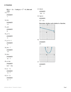 If f (x) = &minus;2 x &minus; 3 and g(x) = x + 5x, find each value. 33. f (&minus;1