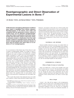 Roentgenographic and Direct Observation of Experimental Lesions