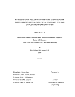 nitrogen dioxide reduction with methane over pd
