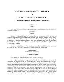 Bylaws - Sierra Ambulance Service, Inc