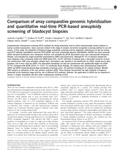 Comparison of array comparative genomic hybridization and