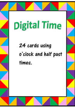 - 24 cards using o`clock and half past times.