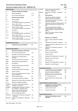 Parcel Post Compendium Online Servicios Postales del Per&uacute; SA