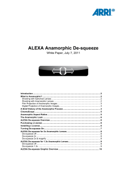 ALEXA Anamorphic De-squeeze