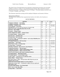January 2012 Organizational Meeting