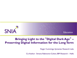 Bringing Light to the “Digital Dark Age”