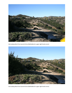 Site looking West from Summit Drive (Mulholland in upper right hand