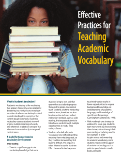 Teaching Academic Vocabulary