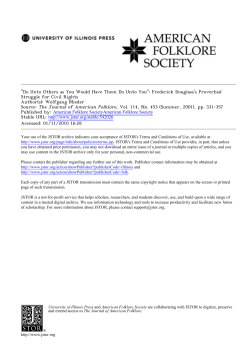 "Do Unto Others as You Would Have Them Do Unto You": Frederick