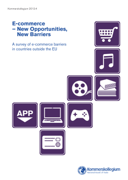 E-commerce &ndash; New Opportunities, New Barriers