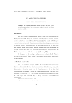ON A QUOTIENT CATEGORY Introduction The study of finite rank