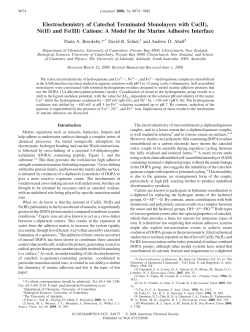 Electrochemistry of Catechol Terminated Monolayers with Cu(II), Ni