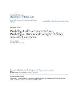 Psychologist Self-Care, Perceived Stress, Psychological Distress