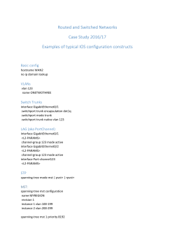 Routed and Switched Networks Case Study 2016/17 Examples of
