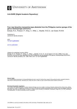 Four new bioactive manzamine-type alkaloids from the - UvA-DARE