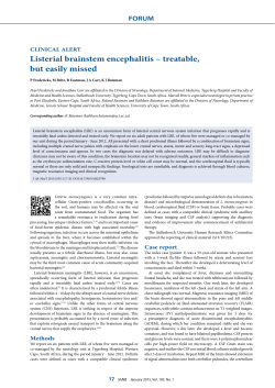 Listerial brainstem encephalitis &ndash; treatable, but easily