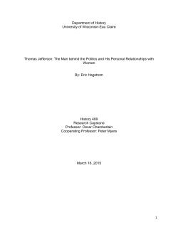 Department of History University of Wisconsin