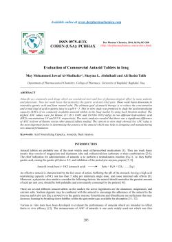 Evaluation of Commercial Antacid Tablets in Iraq