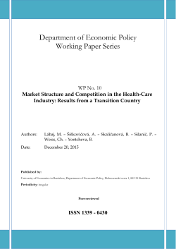 Department of Economic Policy Working Paper Series