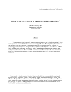 forthcoming, Quarterly Journal of Economics PUBLIC VS. PRIVATE