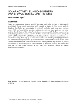 solar activity, el nino-southern oscillatoin and rainfall in india.
