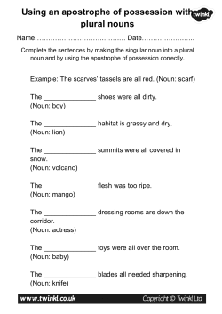 Using an apostrophe of possession with plural nouns
