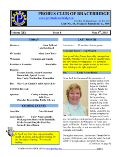 Probus Club of Bracebridge 2015