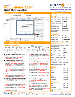 PowerPoint Quick Reference, Microsoft PowerPoint 2004 Cheat Sheet