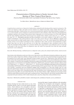 Characterization of Hydrocarbons in Smoke Aerosols from Burning