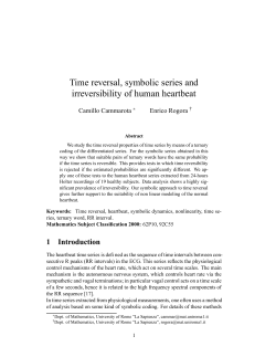 Time reversal, symbolic series and irreversibility of human heartbeat