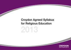 Croydon Agreed Syllabus for Religious Education