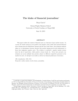 The kinks of financial journalism - UNC