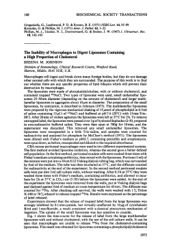 The Inability of Macrophages to Digest Liposomes Containing a